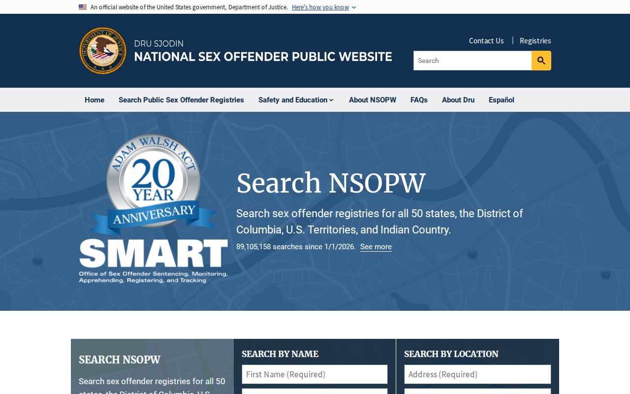 National NSOPW search used with Schenectady County registry records